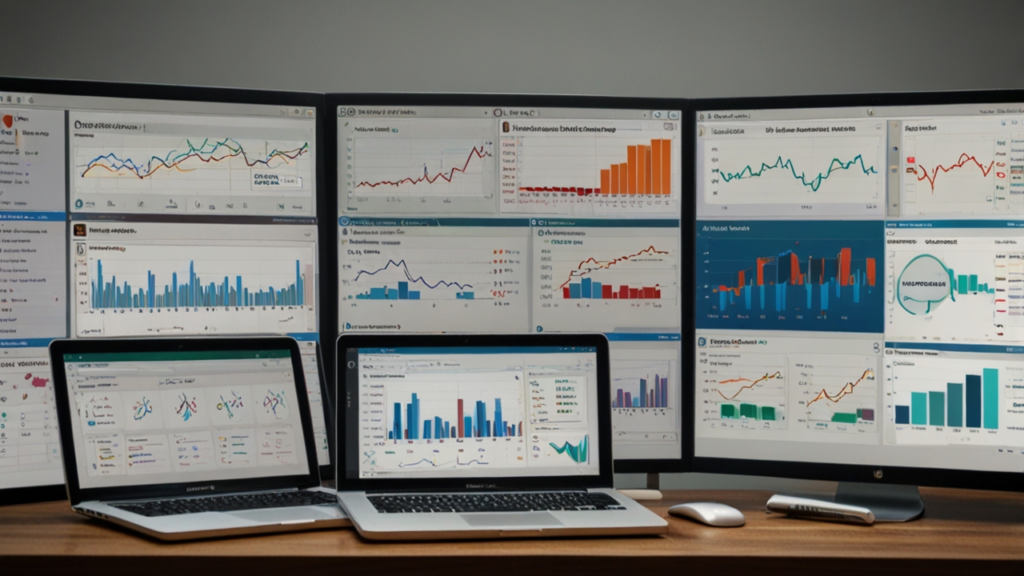 Email marketing dashboard displaying subscriber engagement metrics through campaign performance analytics and audience segmentation tools