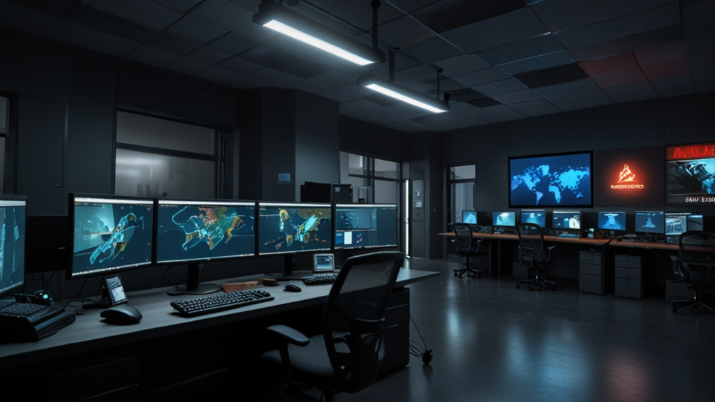 Game engine interface showing development tools and real-time preview