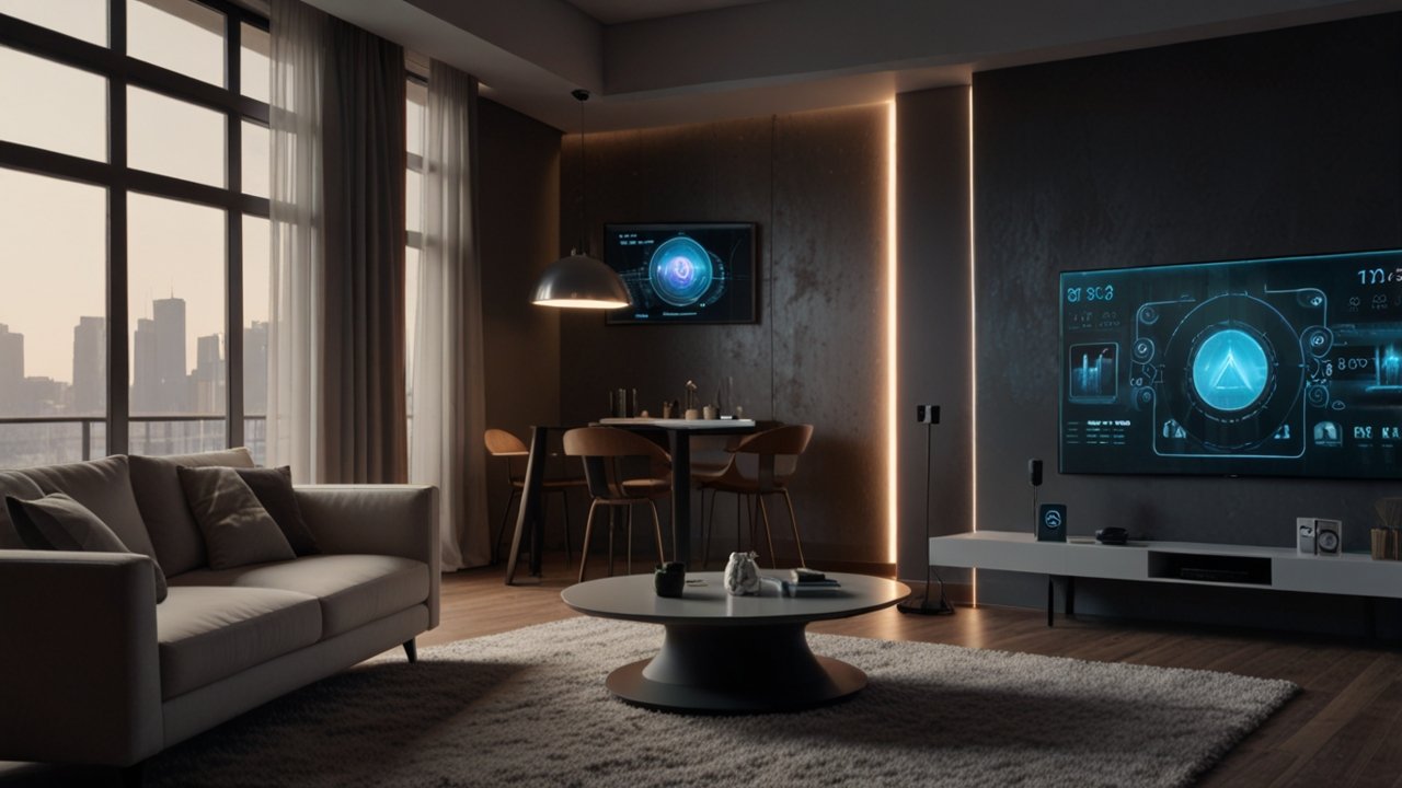 Gesture control interface showing hand movements controlling digital elements