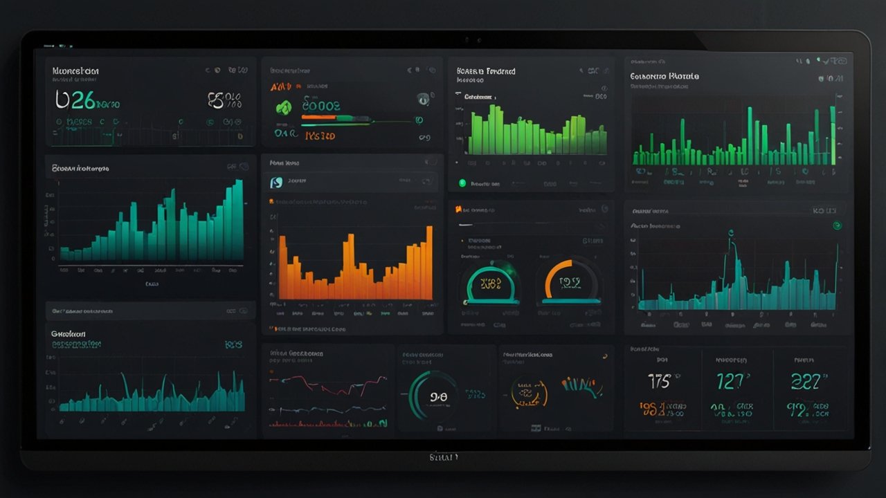Health dashboard displaying comprehensive wellness metrics with integrated data visualization and trend analysis