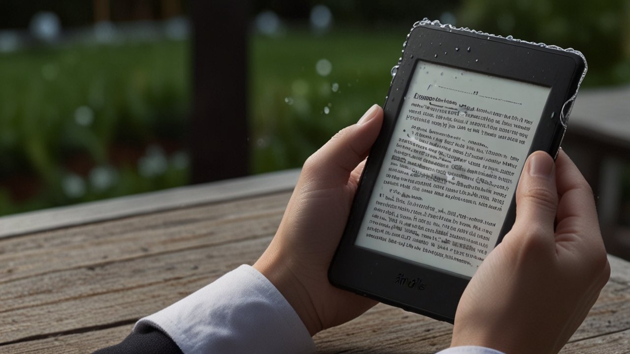 Kindle Paperwhite displaying e-reader technology with front-lit screen and paper-like display quality