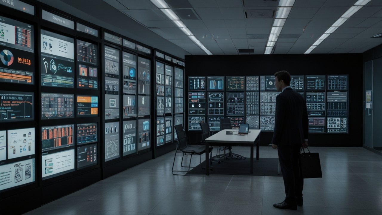Knowledge management interface showing information organization and data management systems