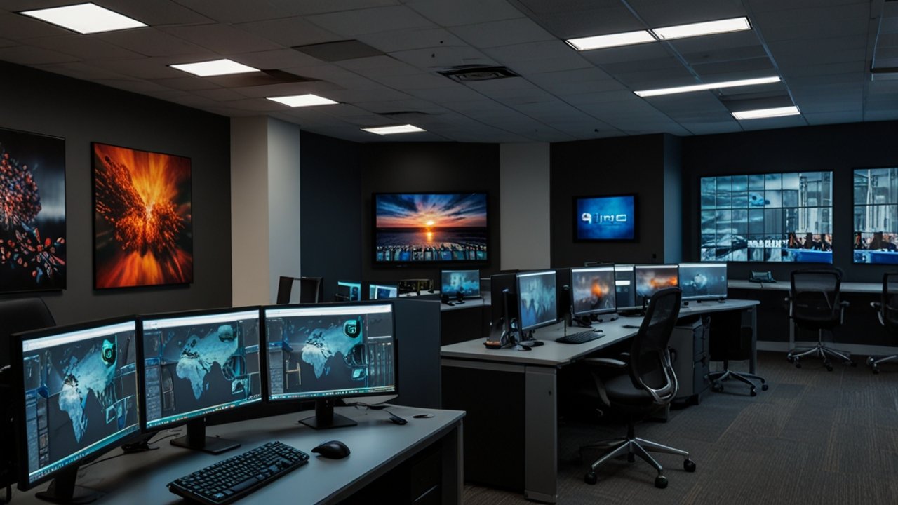 Laptop for rendering interface showing high-performance computing and graphics workstation capabilities