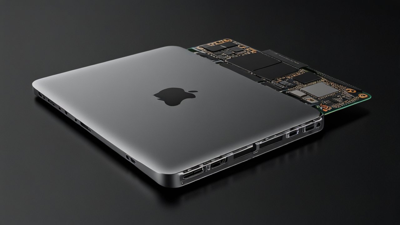 MacBook Air displaying ultraportable design with aluminum unibody and edge-to-edge display