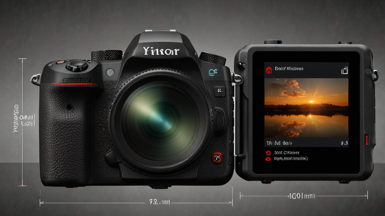 Mirrorless camera displaying compact professional imaging technology with electronic viewfinder and in-body stabilization