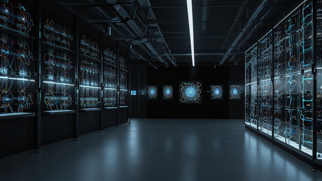 Neural architecture diagram showing interconnected network layers