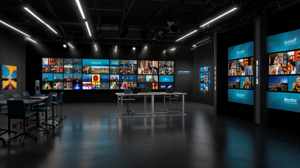 New live streaming interface showing live broadcasting and real-time content capabilities