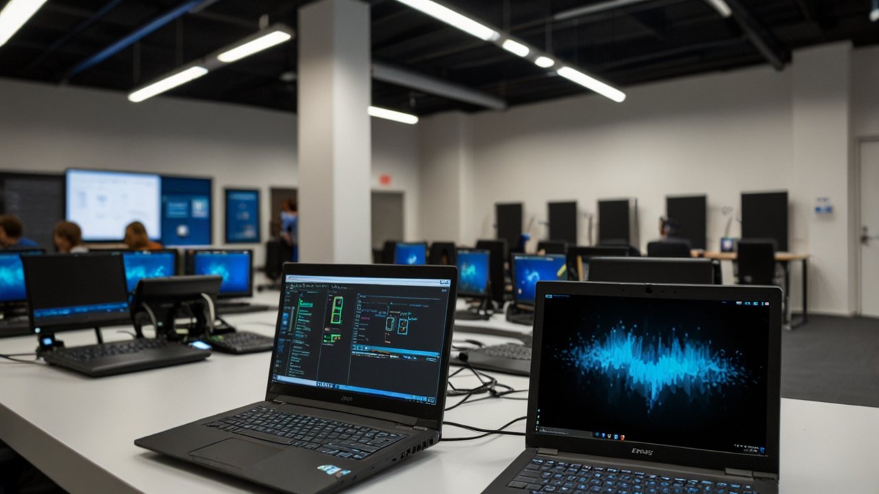 Perfect laptop interface showing ideal computer and optimal performance capabilities