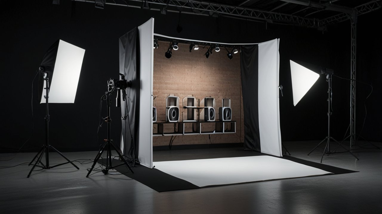 Product photography interface showing macro capture and professional lighting setup