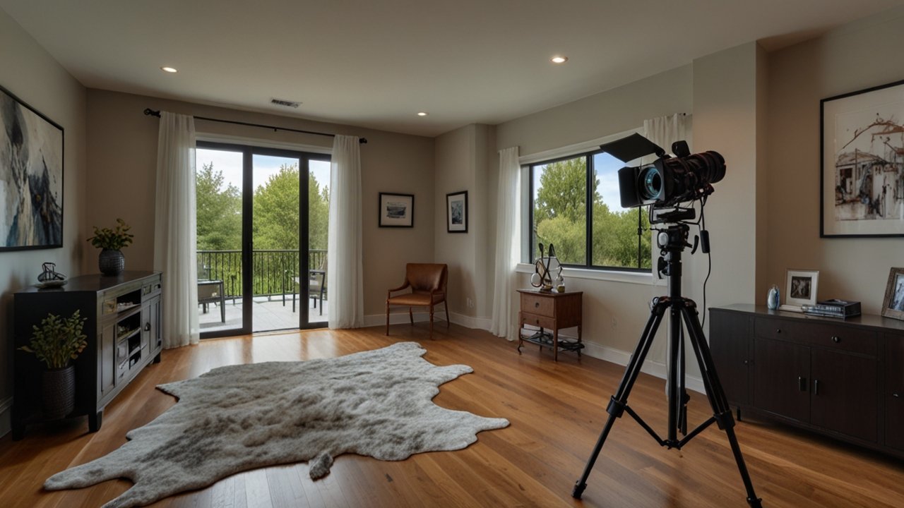 Real estate photography interface showing property capture and architectural documentation