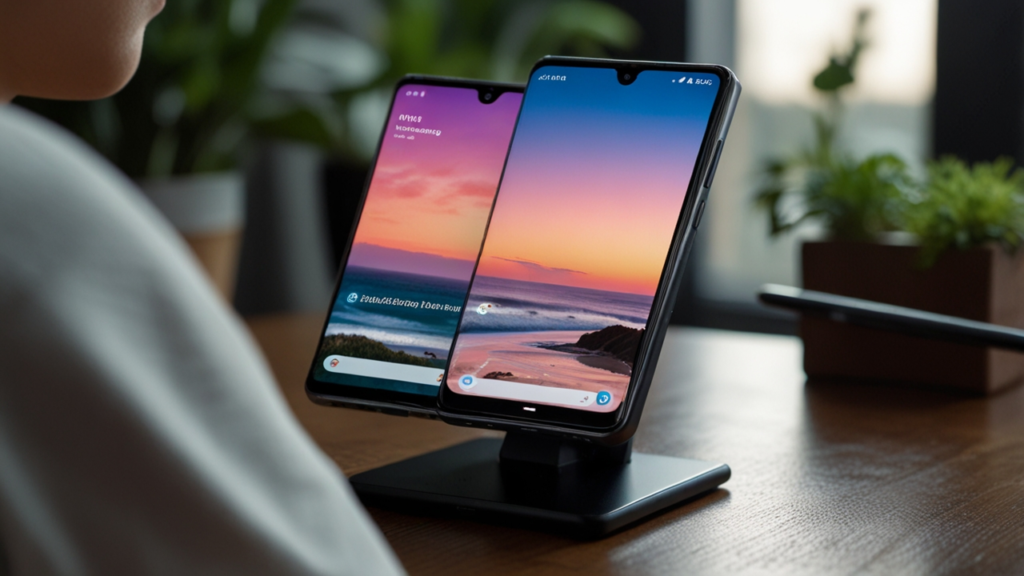 Samsung Galaxy smartphone displaying premium Android device with signature AMOLED display and multi-camera system
