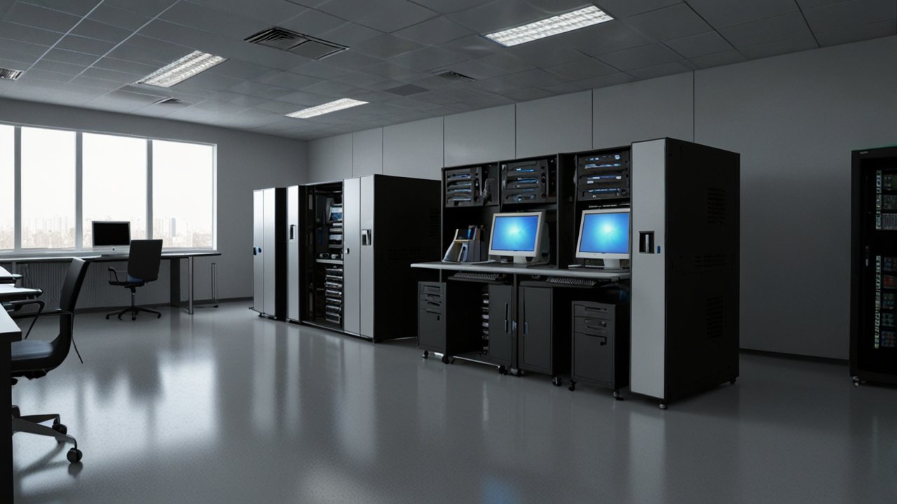 Small footprint PC interface showing compact desktop and space-saving computer design