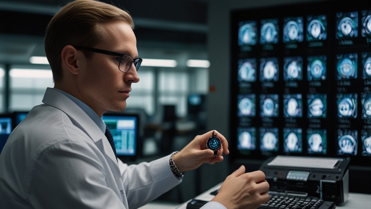 Smart ring interface showing wearable technology and health monitoring capabilities