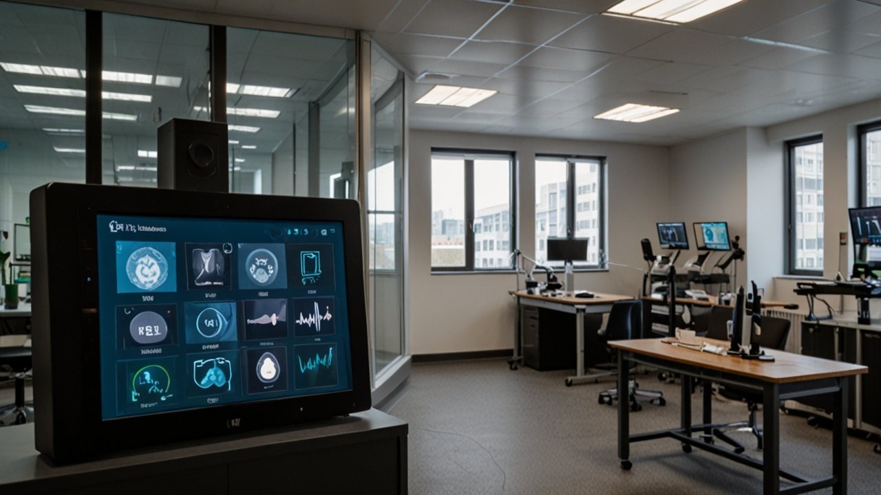 Smartwatch interface showing wearable technology and health monitoring features