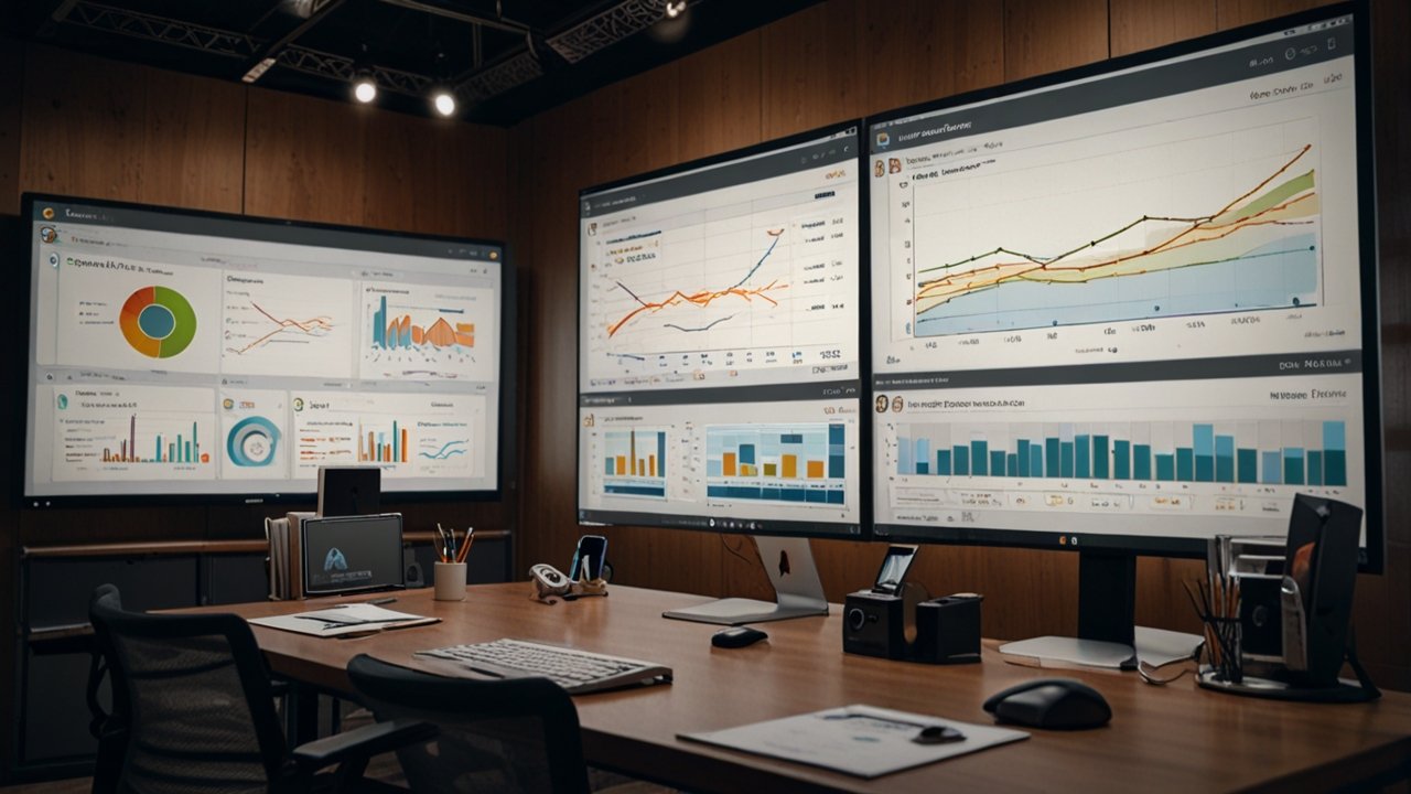 Social listening platform displaying sentiment analysis dashboard with brand monitoring metrics across digital conversation channels