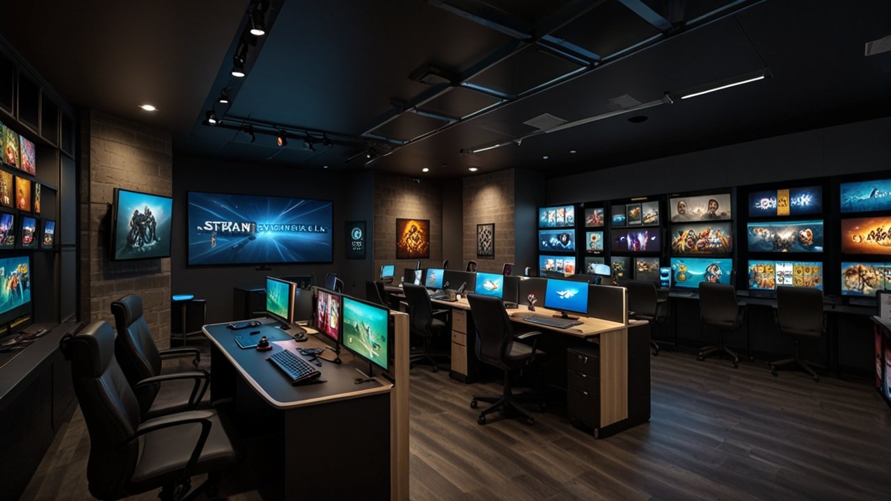 Steam interface showing gaming platform and digital distribution system