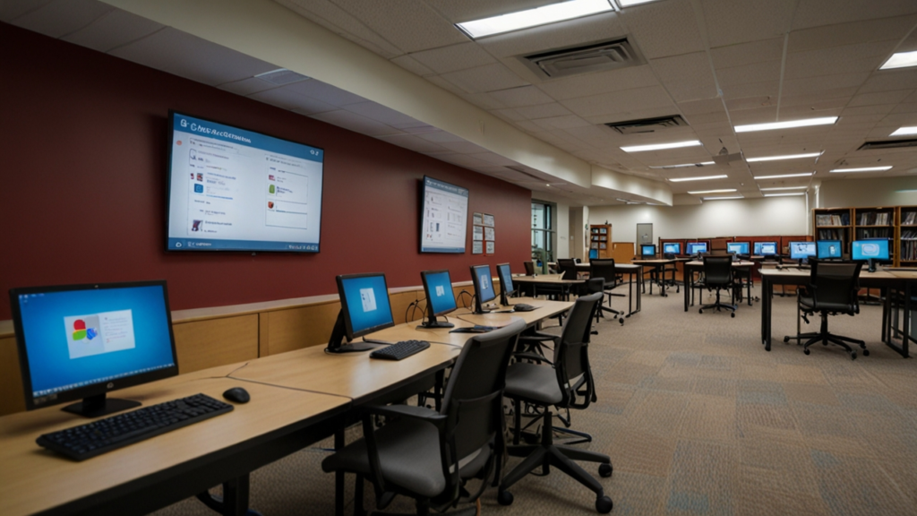 Student laptop interface showing educational computing and academic technology capabilities