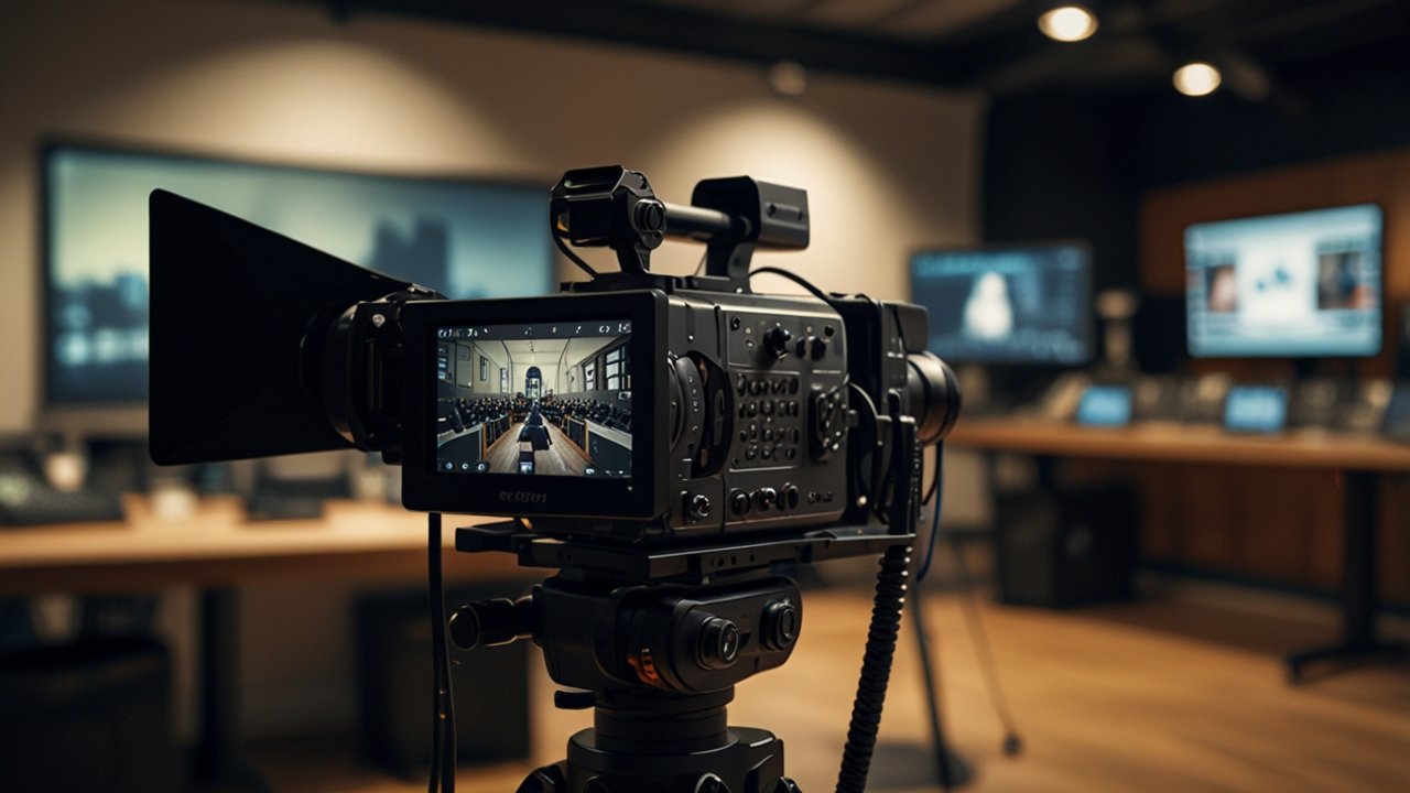 Video storytelling interface showing narrative filming and cinematic content creation