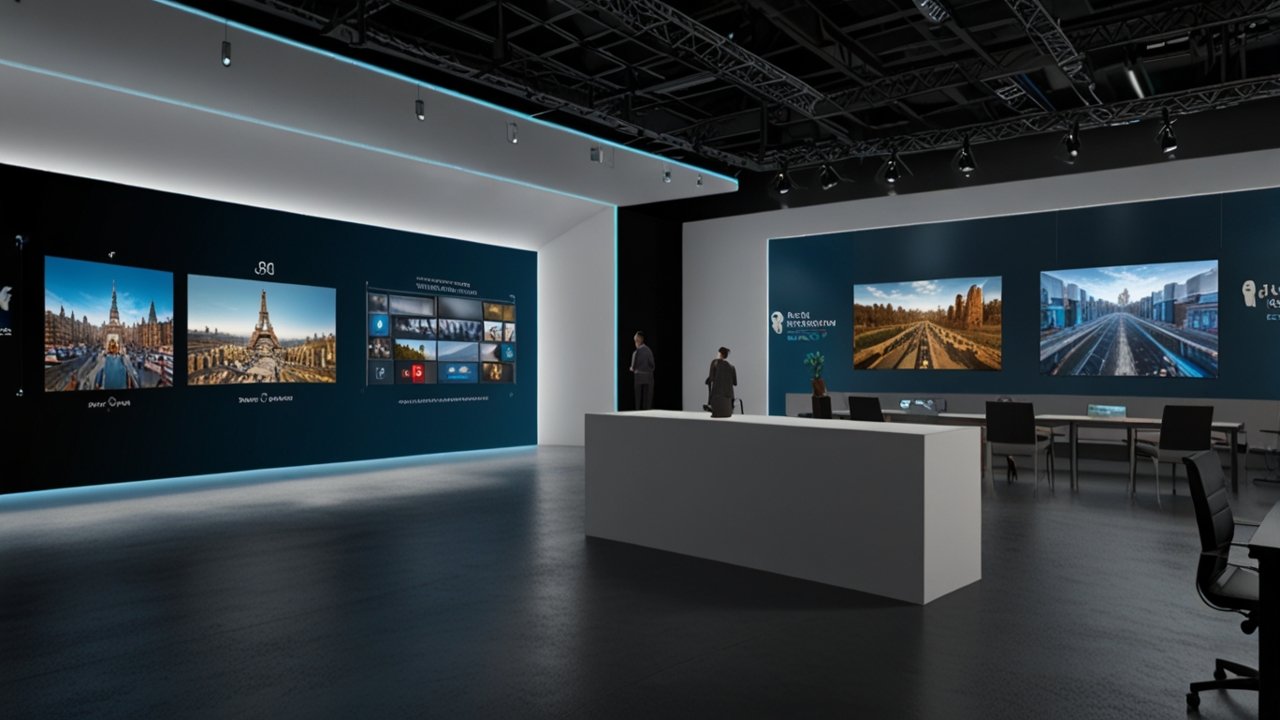 Virtual events interface showing online gatherings and digital conference management