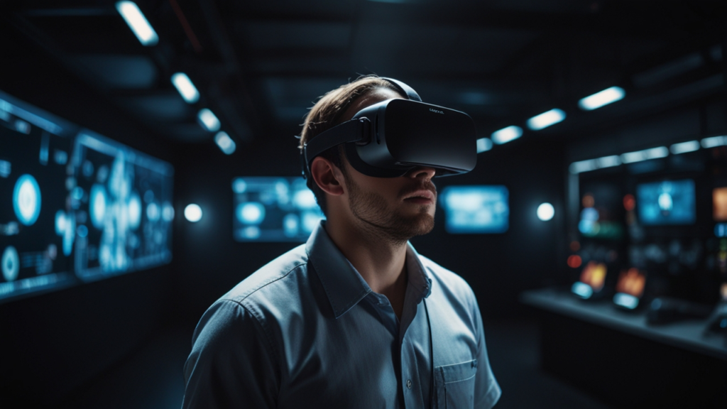 Virtual reality headsets interface showing VR technology and immersive experience capabilities