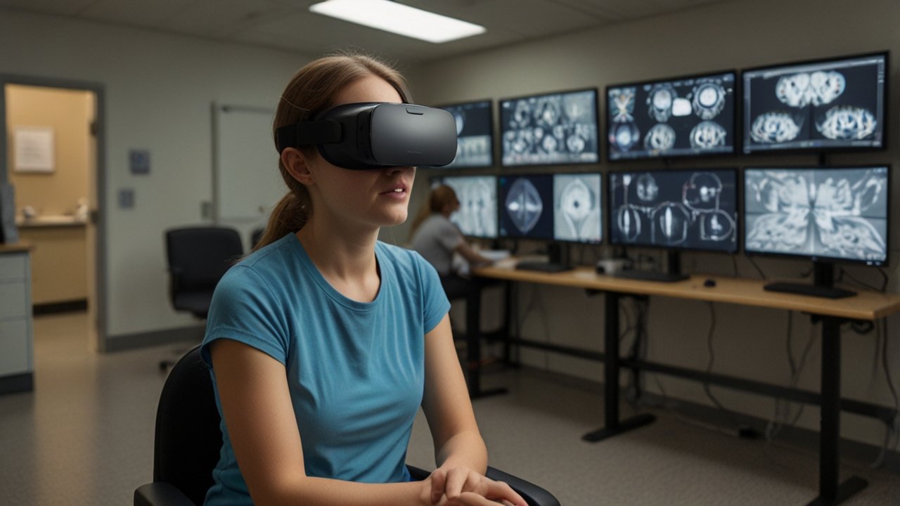 Virtual reality headset displaying immersive environment capabilities through digital simulation and comprehensive sensory experience technologies