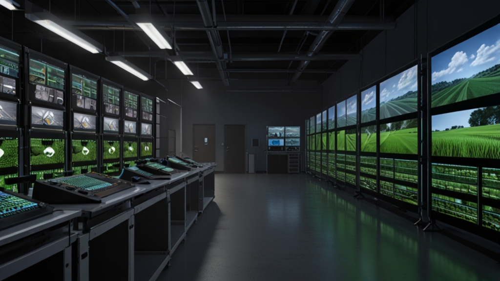 3D rendering engine processing complex geometric models and lighting