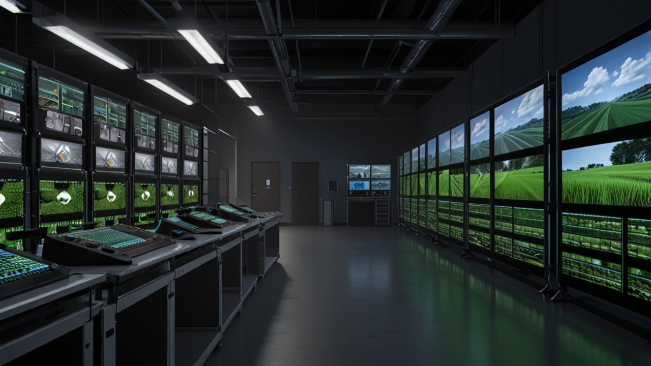 3D rendering engine processing complex geometric models and lighting