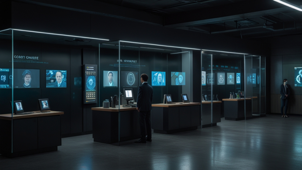 Biometric authentication scanner reading fingerprint patterns with high-resolution analysis