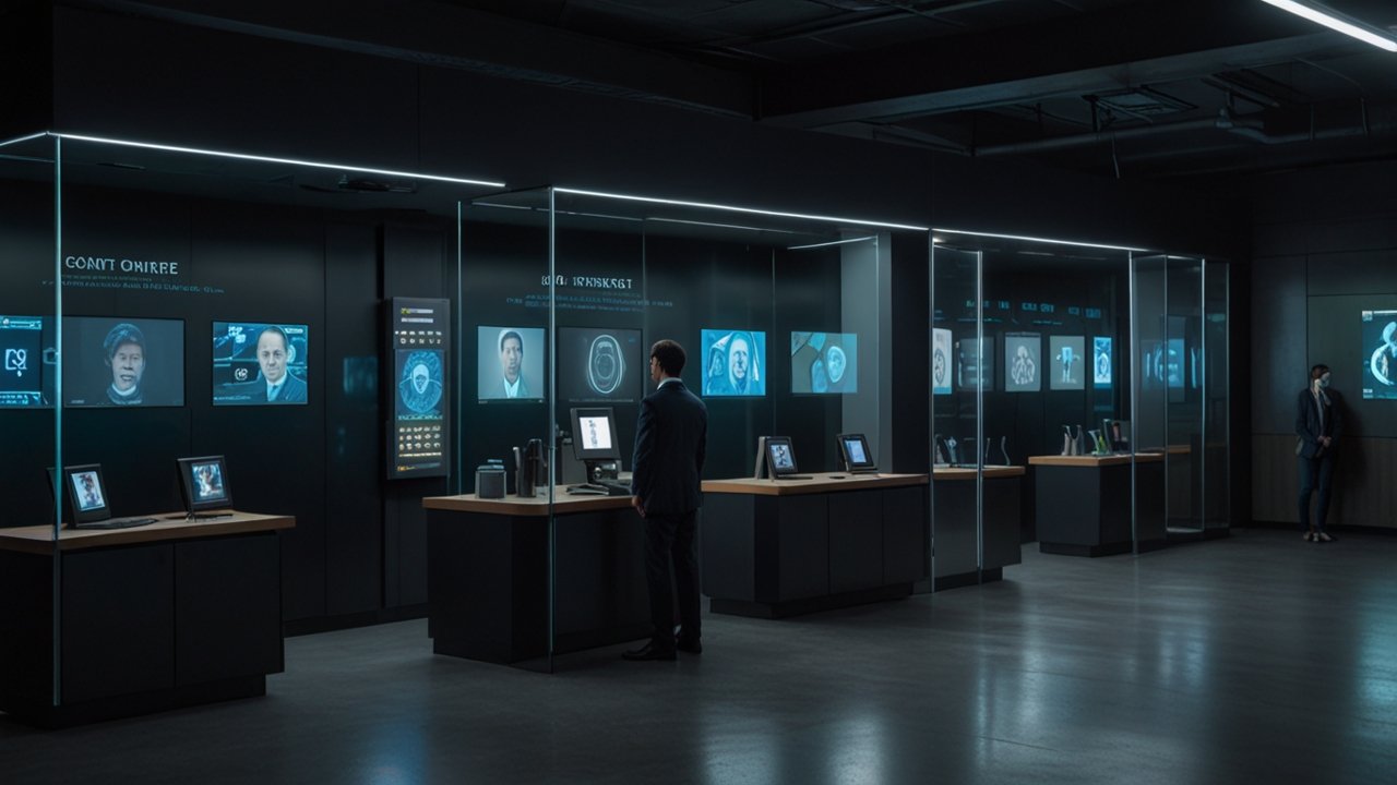 Biometric authentication scanner reading fingerprint patterns with high-resolution analysis
