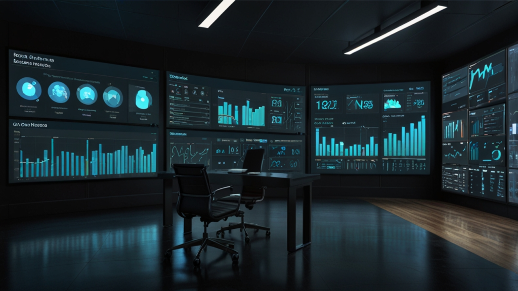 Business intelligence platform displaying comprehensive KPI dashboards and performance metrics