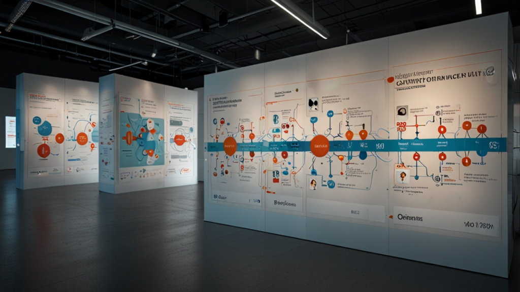 Customer journey visualization showing touchpoint mapping and experience optimization