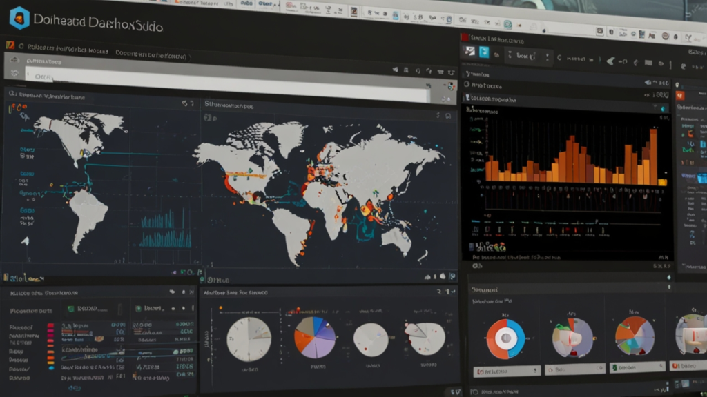 Dashboard creation interface showing drag-and-drop design with real-time data integration