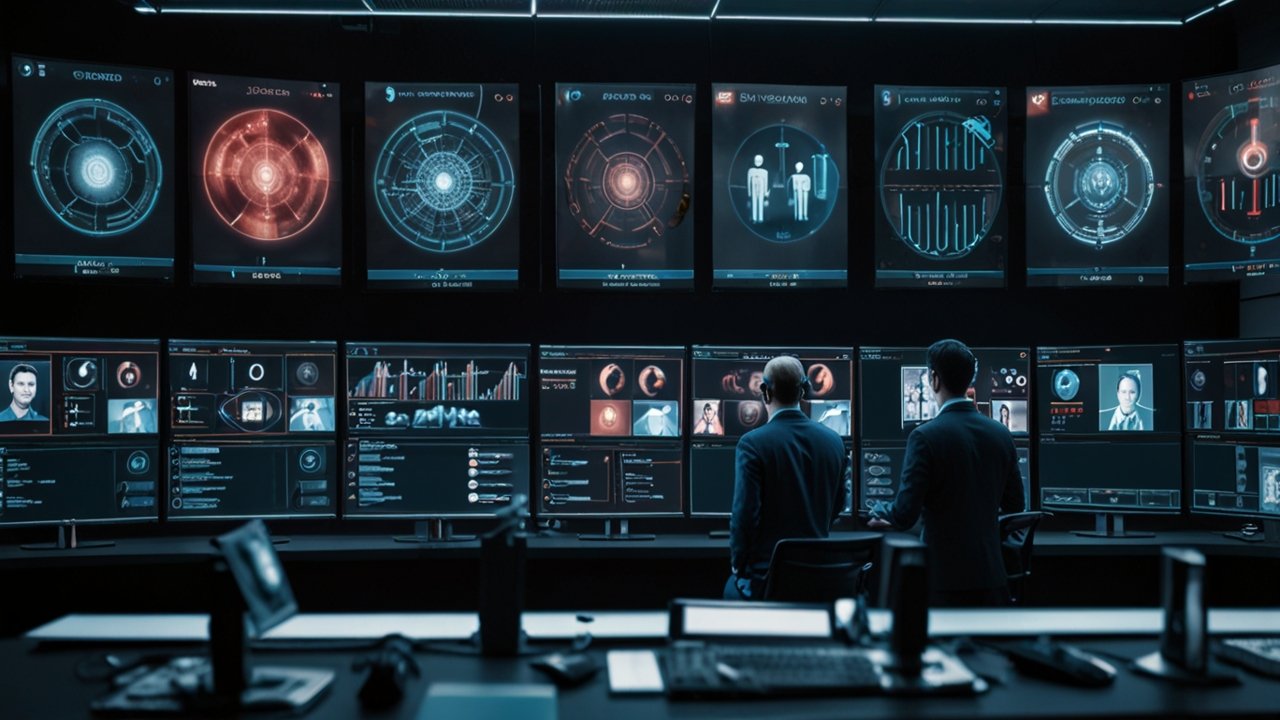 Deepfake detection software analyzing video content for artificial manipulation