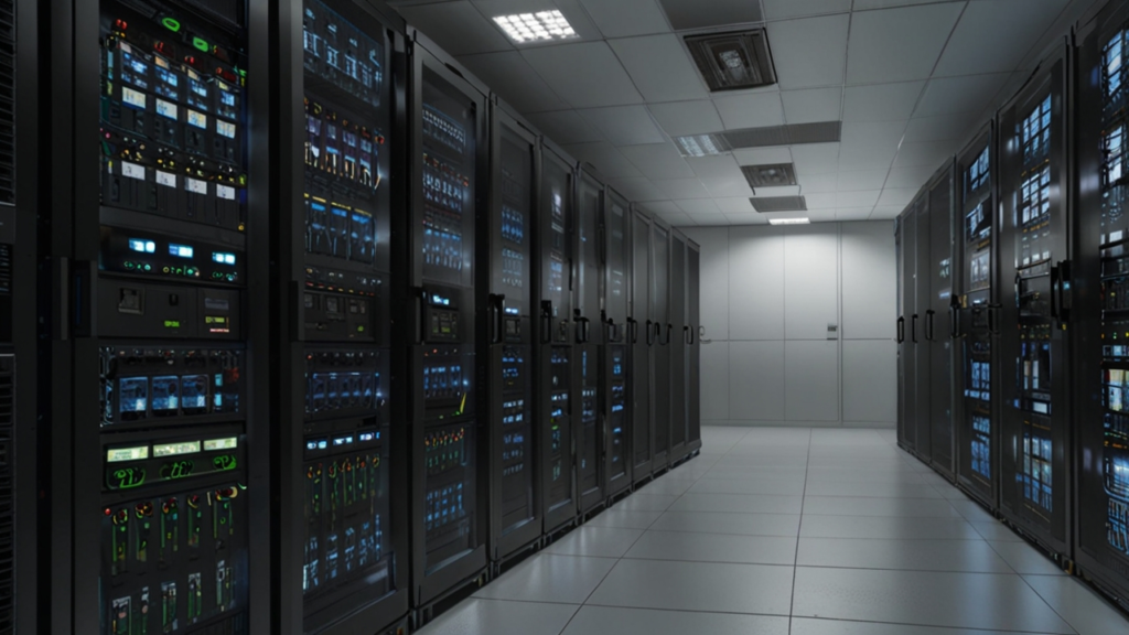 Server management interface showing resource utilization and automated maintenance schedules