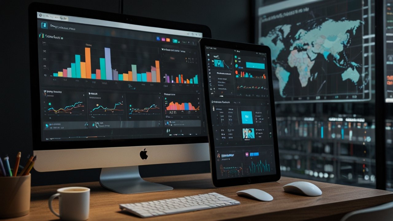 Social media scheduling dashboard showing content calendar and multi-platform publishing
