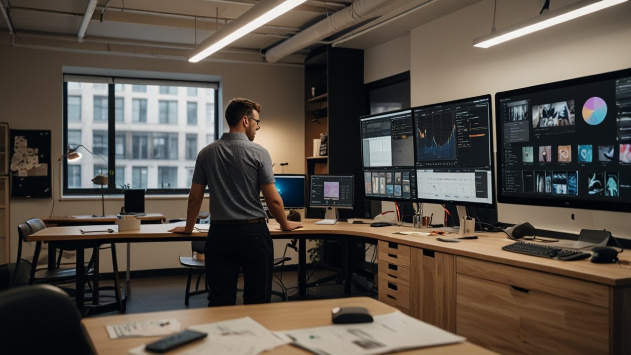 User experience design workspace showing interface prototyping and usability testing