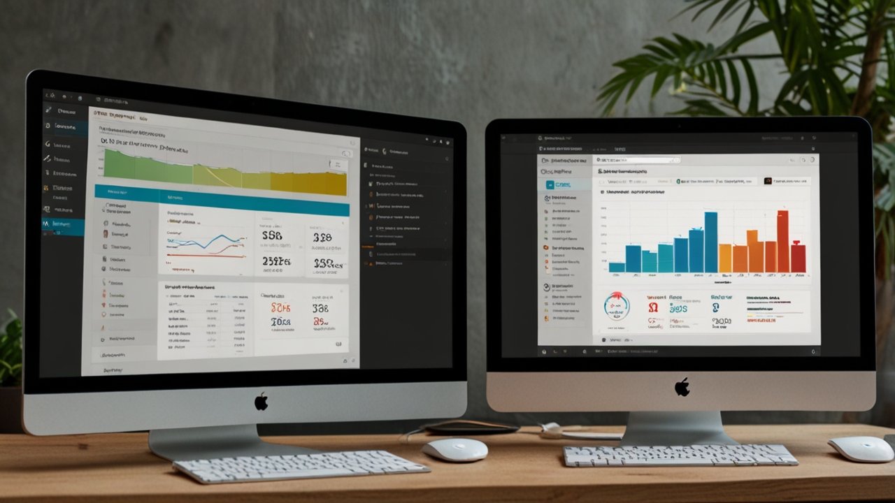 WordPress website administration displaying content management interface with customization tools and publishing workflow