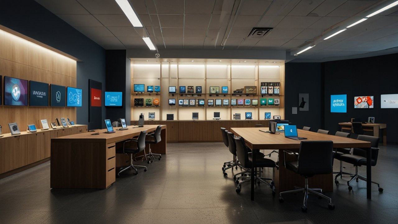 iPhone store interface showing app marketplace and digital storefront features