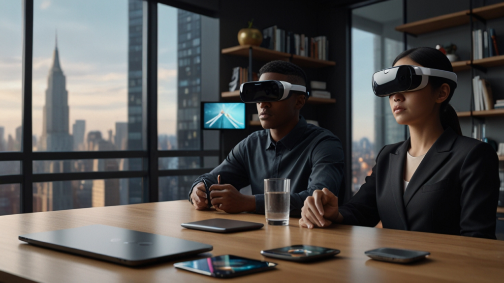 Apple Vision Pro with mixed reality capabilities and spatial computing technology