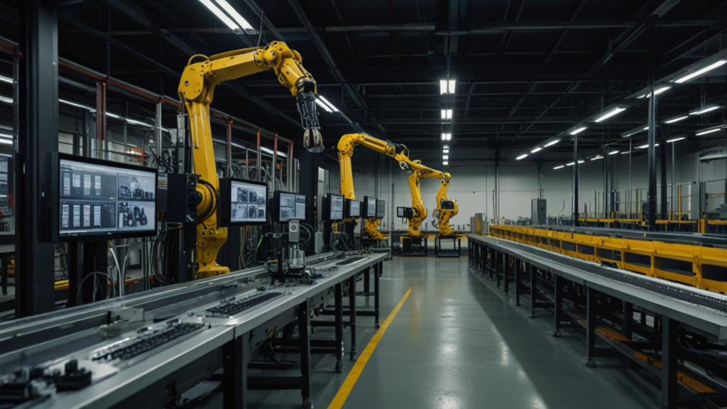 Automation system controlling industrial processes with robotic precision