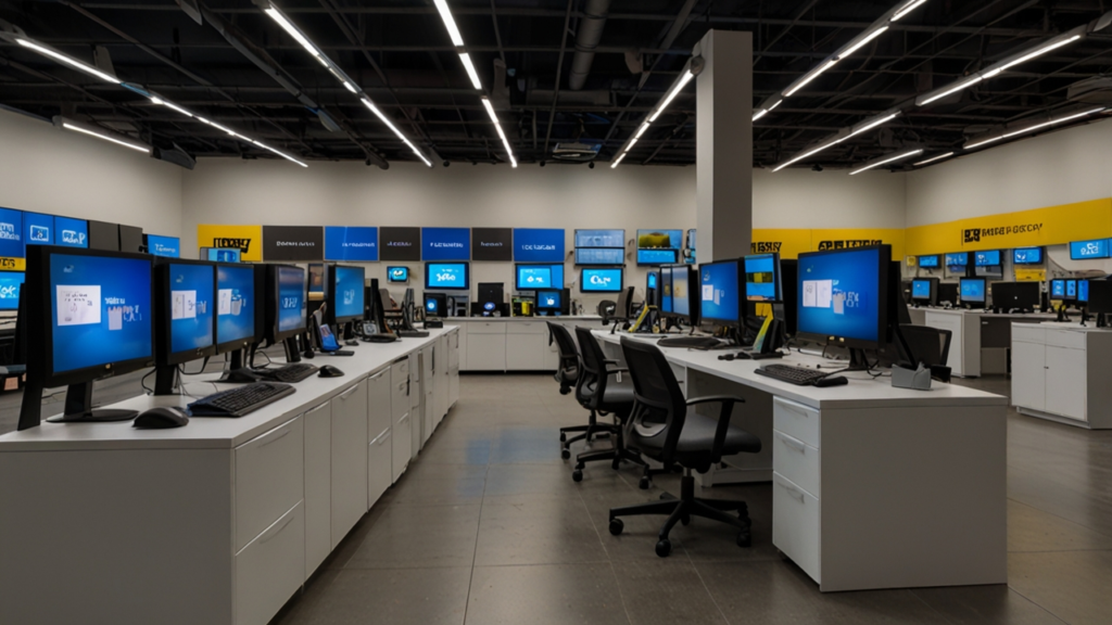 Best Buy laptops showroom with diverse computer selection and shopping experience