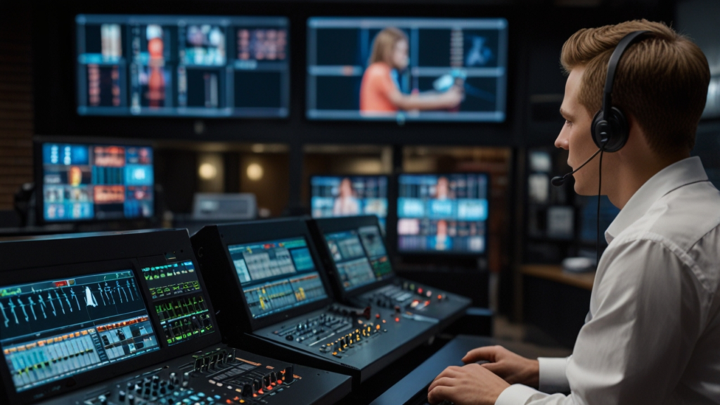 Broadcast streaming interface showing live streaming and content distribution capabilities