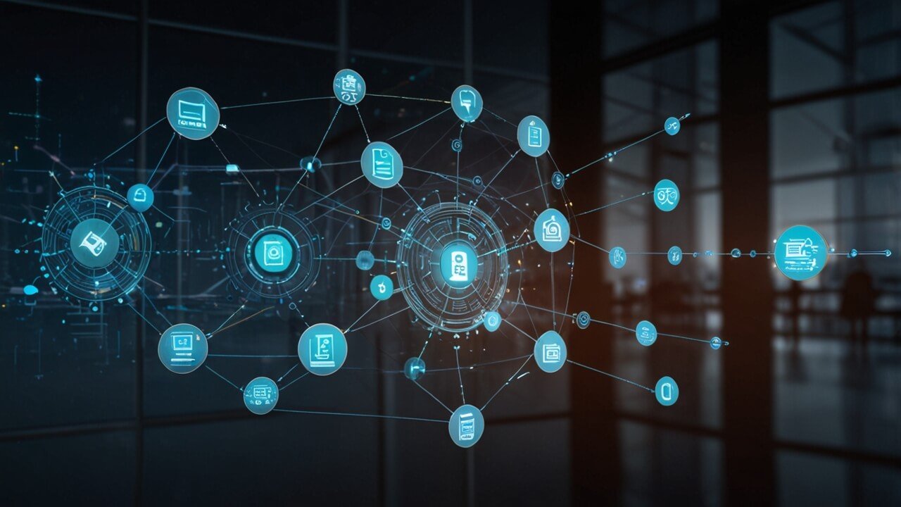 Connected devices network showing seamless communication between various smart technologies
