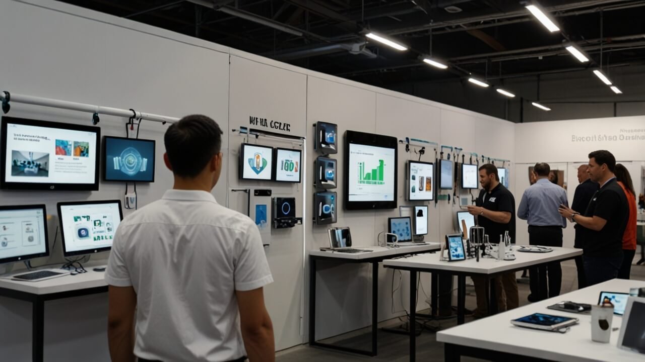 Devices array showing various smart electronics and connected technology products
