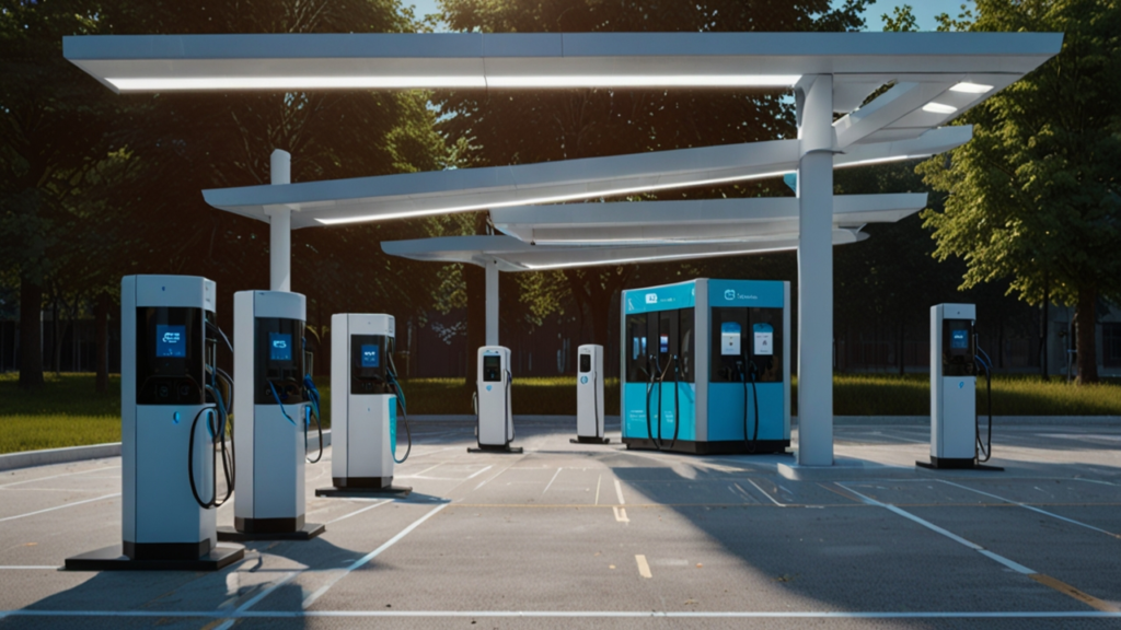 E-mobility ecosystem with electric vehicles and comprehensive charging infrastructure