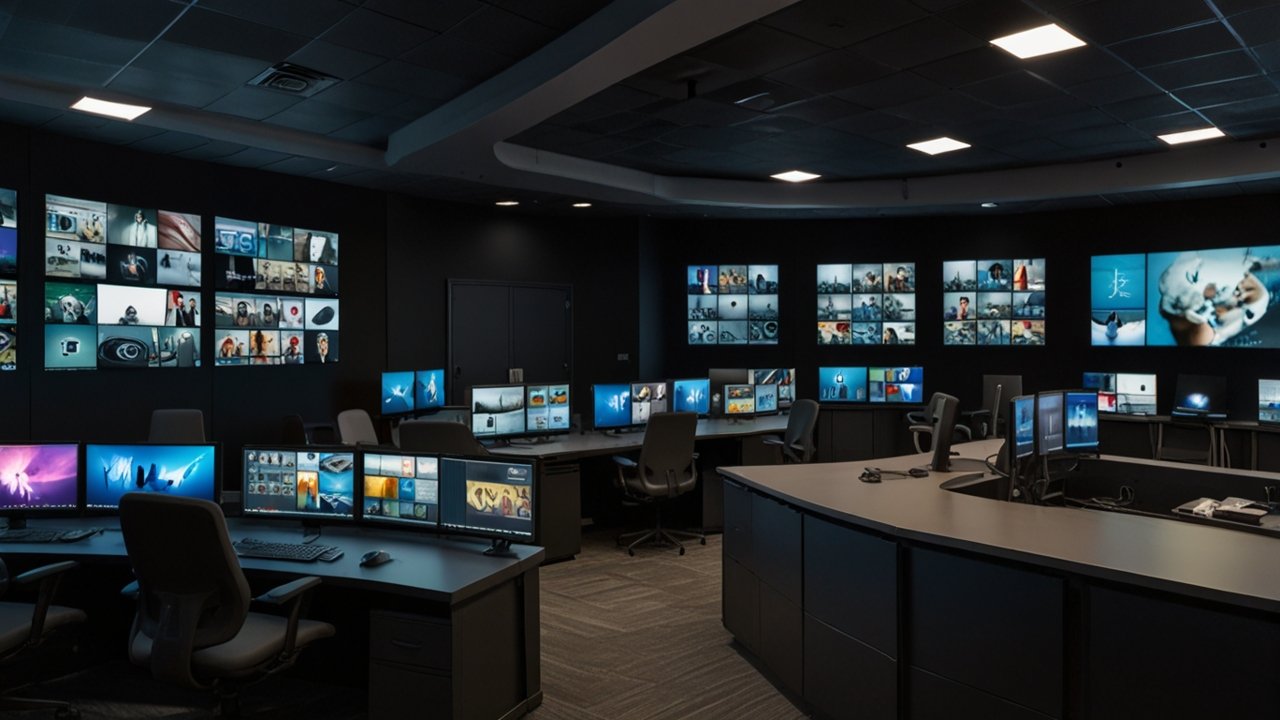 Editing laptops interface showing video editing and content creation capabilities