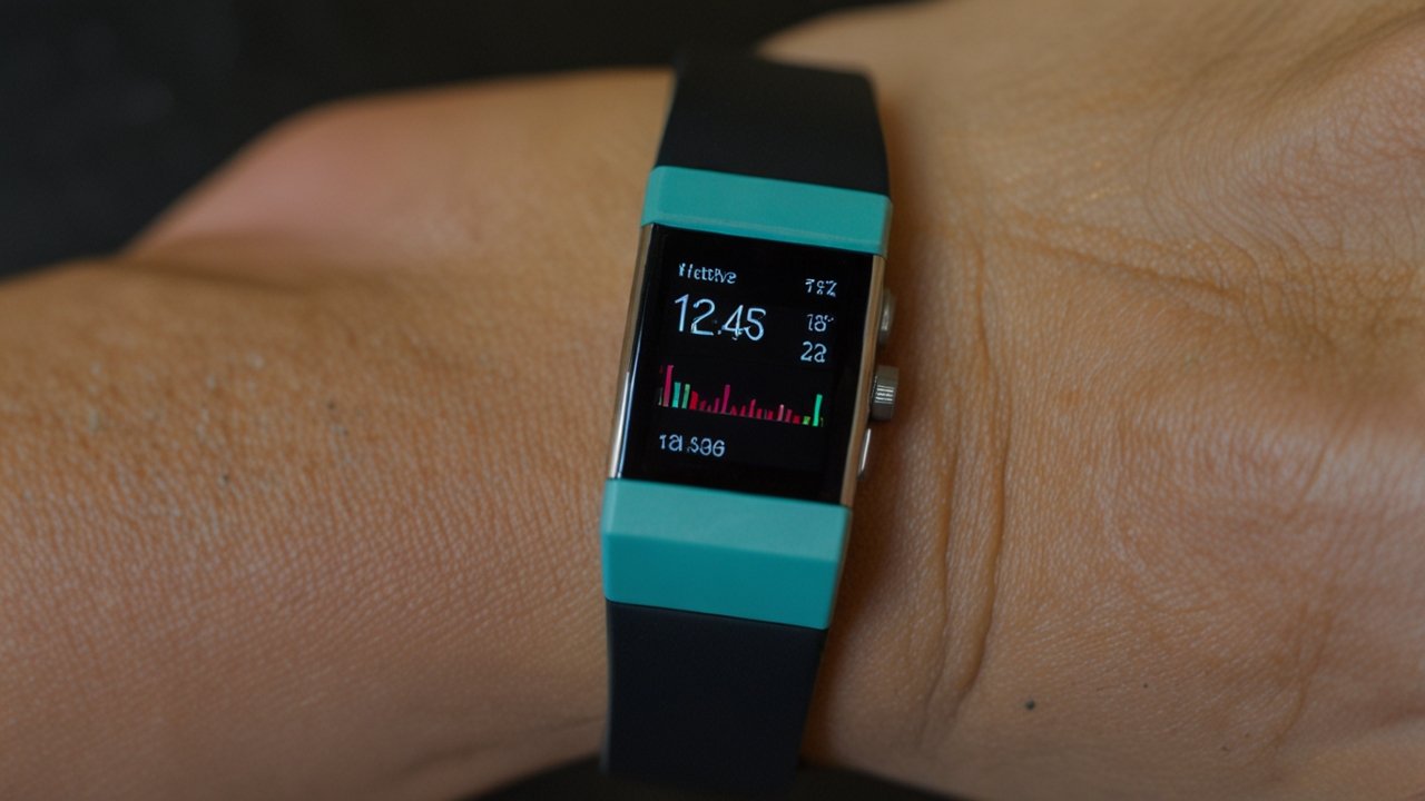 Fitbit Charge fitness tracker with health monitoring display and activity tracking features