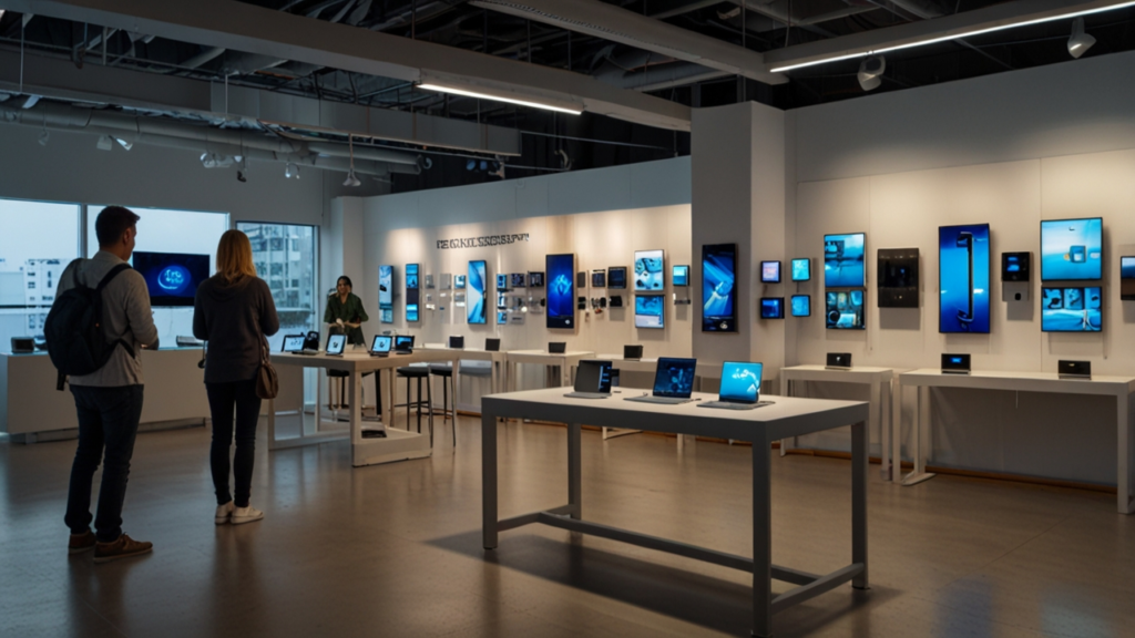 Gadgets interface showing technology devices and consumer electronics capabilities