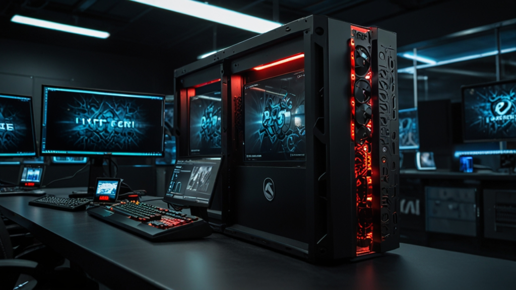 Game laptop interface showing gaming computer and high-performance laptop capabilities