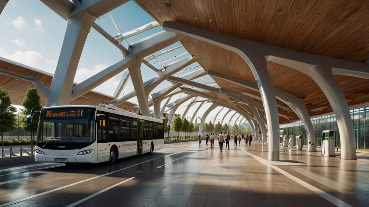 Green transport initiatives with eco-friendly vehicles and sustainable transportation infrastructure